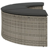 vidaXL Footrest with Cushion Poly Rattan Black