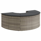 vidaXL Footrest with Cushion Poly Rattan Black