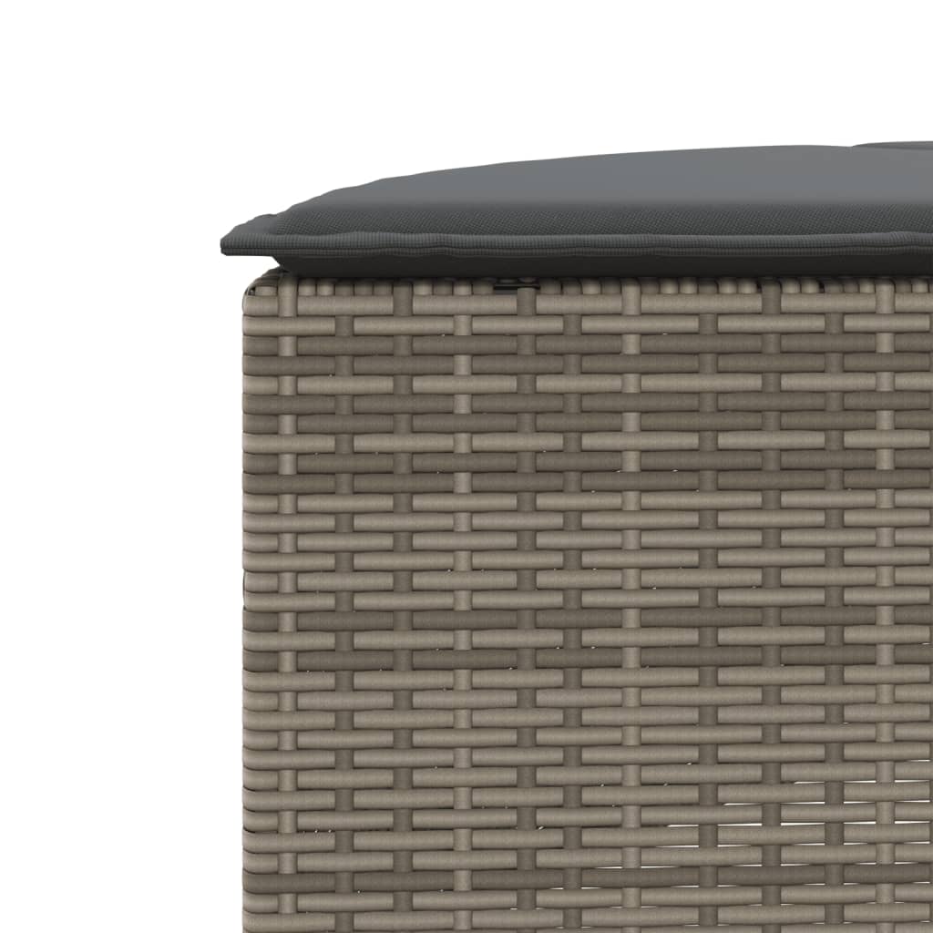 vidaXL Footrest with Cushion Poly Rattan Black