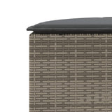vidaXL Footrest with Cushion Poly Rattan Black