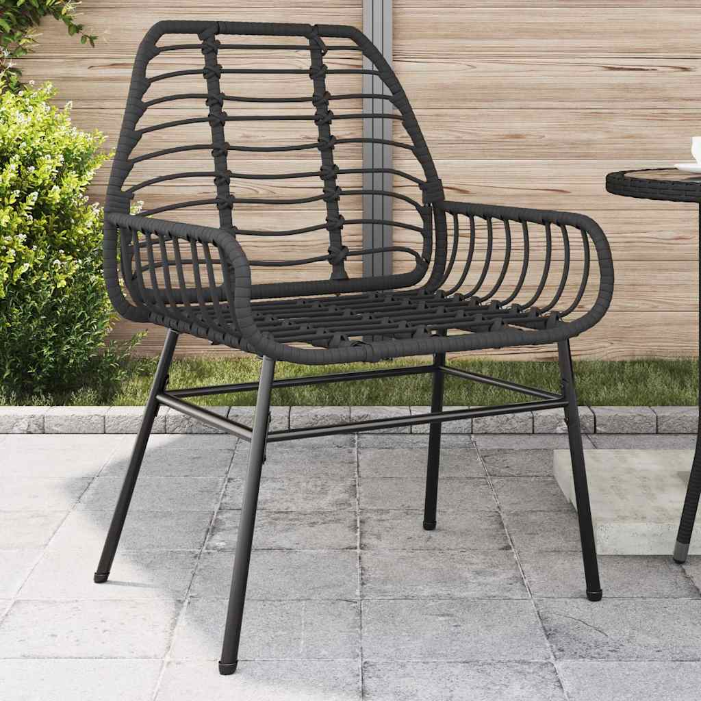 vidaXL Garden Chairs 2 pcs poly rattan black