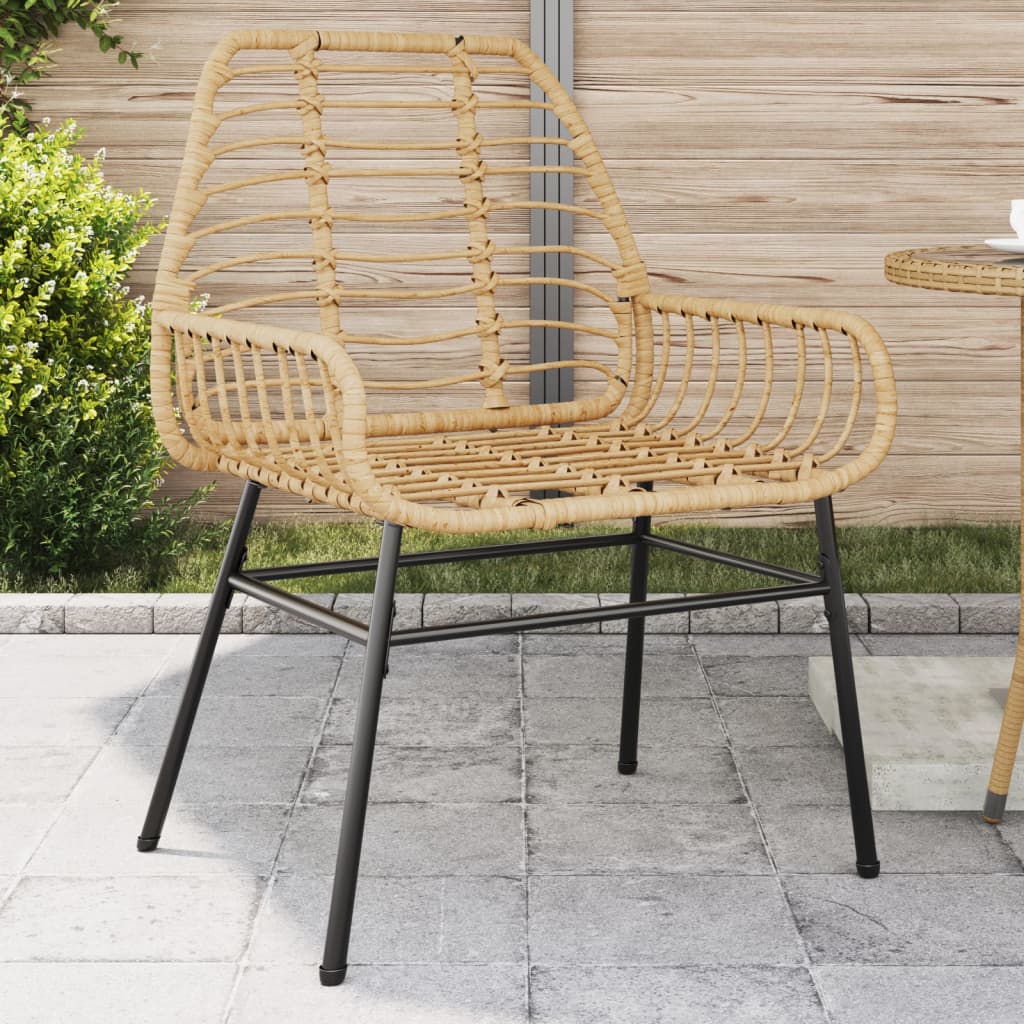 vidaXL Garden Chairs 2 pcs poly rattan black