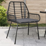 vidaXL Garden Chairs 2 pcs poly rattan black