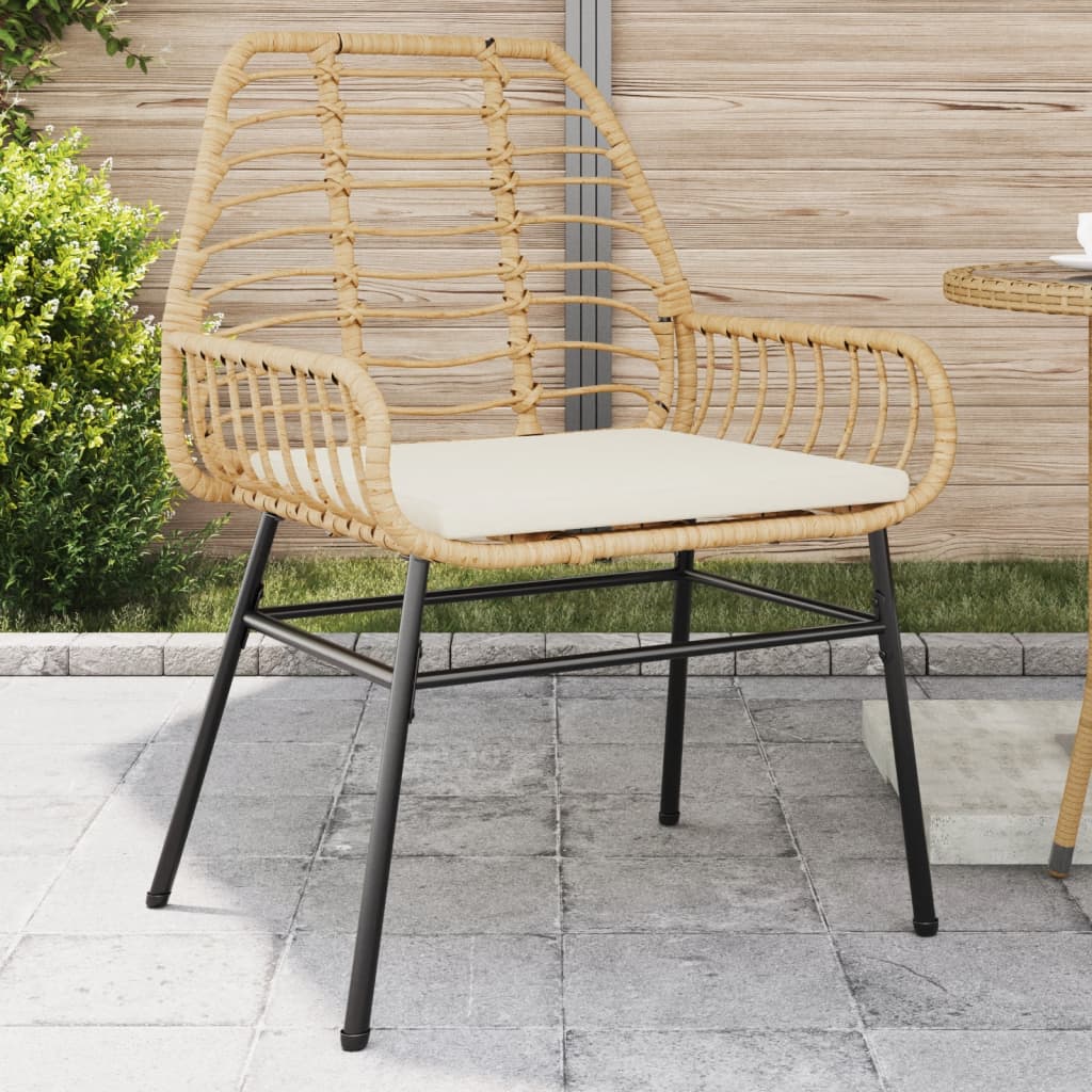 vidaXL Garden Chairs 2 pcs poly rattan black