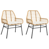 vidaXL Garden Chairs 2 pcs poly rattan black