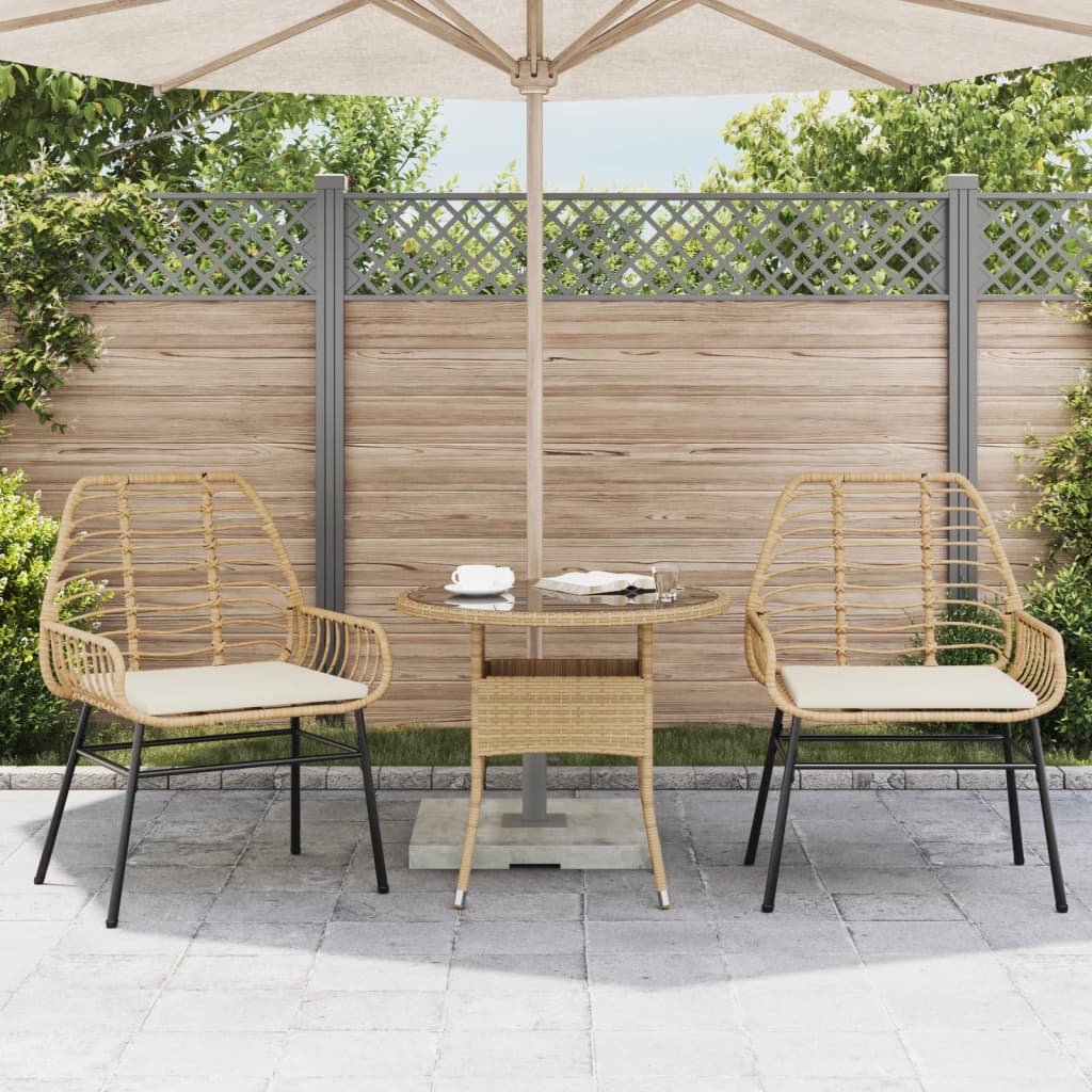 vidaXL Garden Chairs 2 pcs poly rattan black