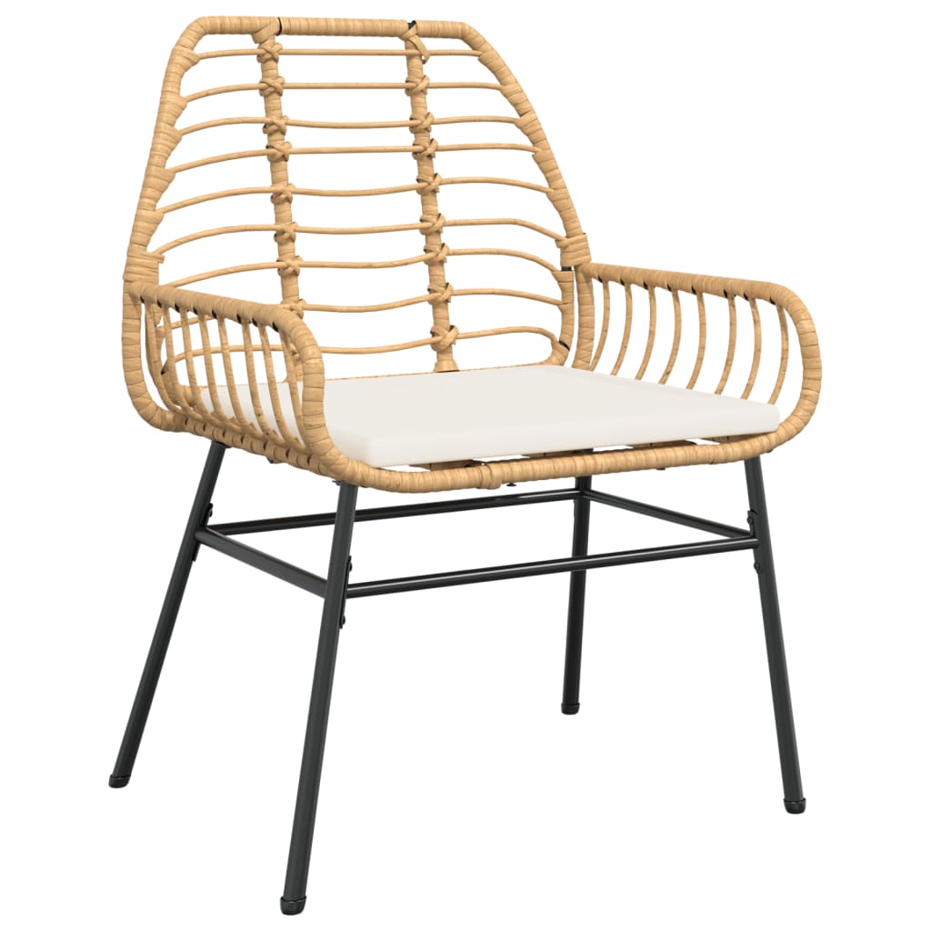 vidaXL Garden Chairs 2 pcs poly rattan black