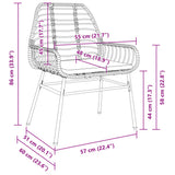 vidaXL Garden Chairs 2 pcs poly rattan black