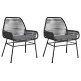 vidaXL Garden chairs 2 pcs with cushions poly rattan black