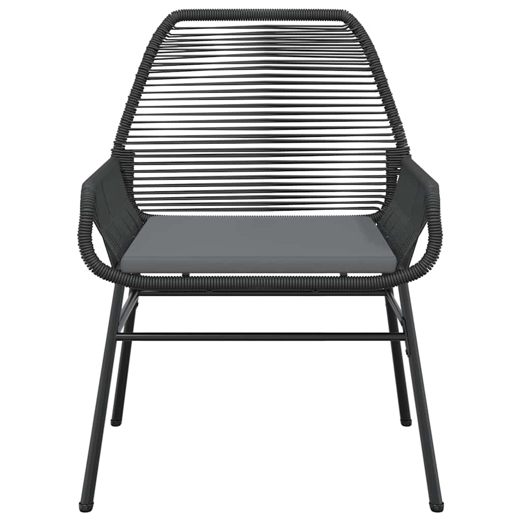 vidaXL Garden chairs 2 pcs with cushions poly rattan black