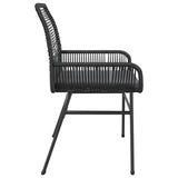 vidaXL Garden chairs 2 pcs with cushions poly rattan black