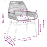 vidaXL Garden chairs 2 pcs with cushions poly rattan black