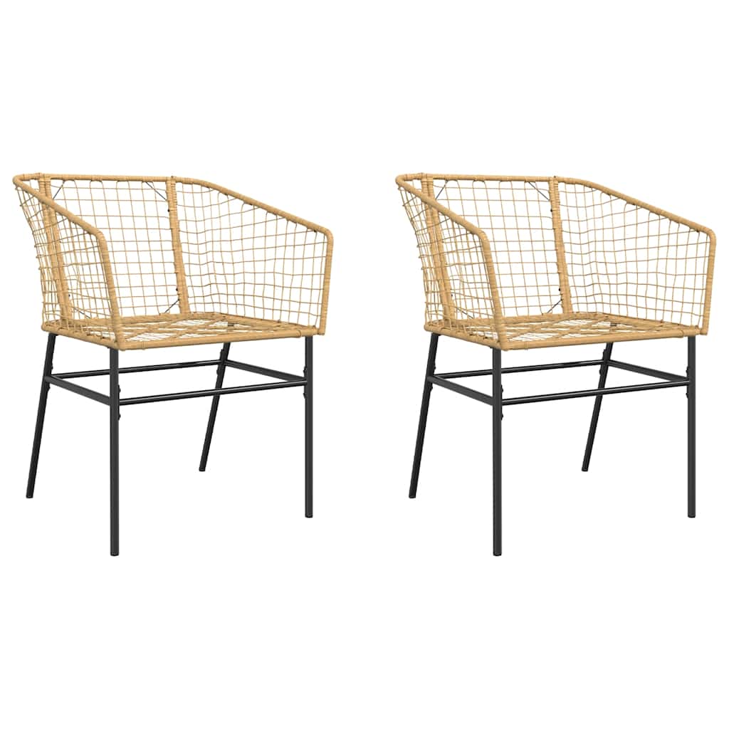 vidaXL Tuinstoelen 2 st poly rattan zwart
