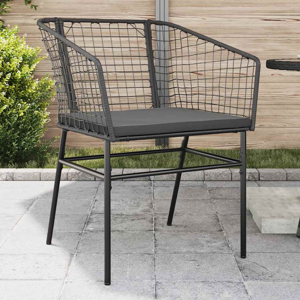 vidaXL Tuinstoelen 2 st poly rattan zwart