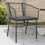 vidaXL Tuinstoelen 2 st poly rattan zwart