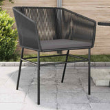 vidaXL Tuinstoelen 2 st met kussens poly rattan zwart