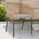 vidaXL Tuinstoelen 2 st met kussens poly rattan zwart