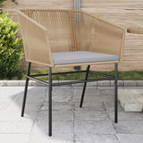 vidaXL Tuinstoelen 2 st met kussens poly rattan zwart