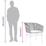 vidaXL Tuinstoelen 2 st met kussens poly rattan zwart