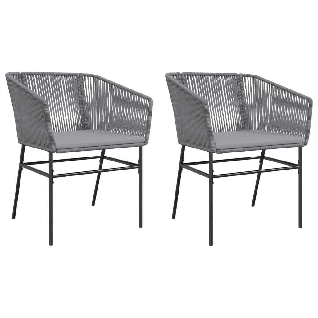 vidaXL Tuinstoelen 2 st met kussens poly rattan zwart