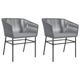 vidaXL Tuinstoelen 2 st met kussens poly rattan zwart