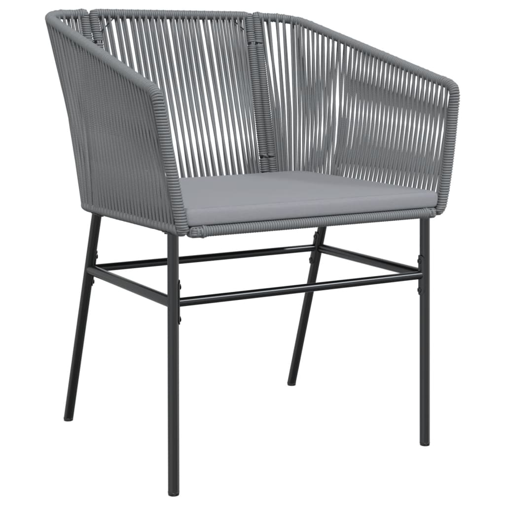 vidaXL Tuinstoelen 2 st met kussens poly rattan zwart