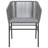 vidaXL Tuinstoelen 2 st met kussens poly rattan zwart