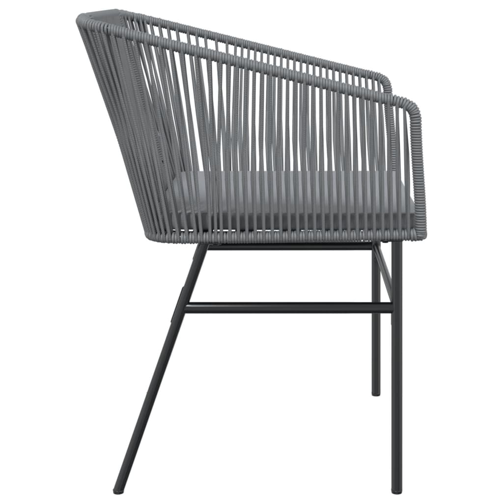 vidaXL Tuinstoelen 2 st met kussens poly rattan zwart