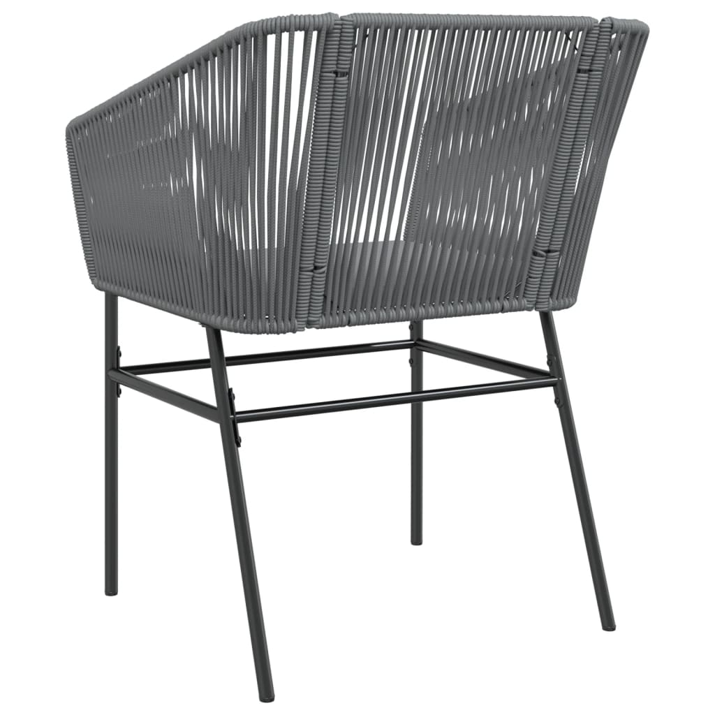 vidaXL Tuinstoelen 2 st met kussens poly rattan zwart