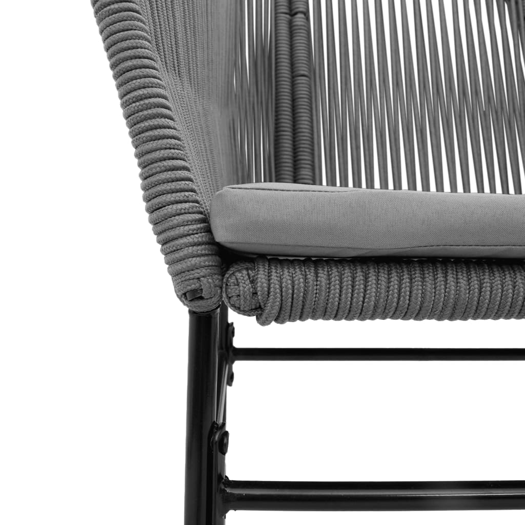 vidaXL Tuinstoelen 2 st met kussens poly rattan zwart