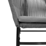 vidaXL Tuinstoelen 2 st met kussens poly rattan zwart