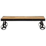 vidaXL Salontafel met wieltjes 100x55x26 cm massief mangohout