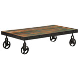 vidaXL Salontafel met wieltjes 100x55x26 cm massief mangohout