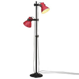 vidaXL Vloerlamp met 2 lampenkappen E27 gietijzer zilverkleurig