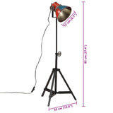 vidaXL Vloerlamp 25 W E27 35x35x65/95 cm vintage zilverkleurig