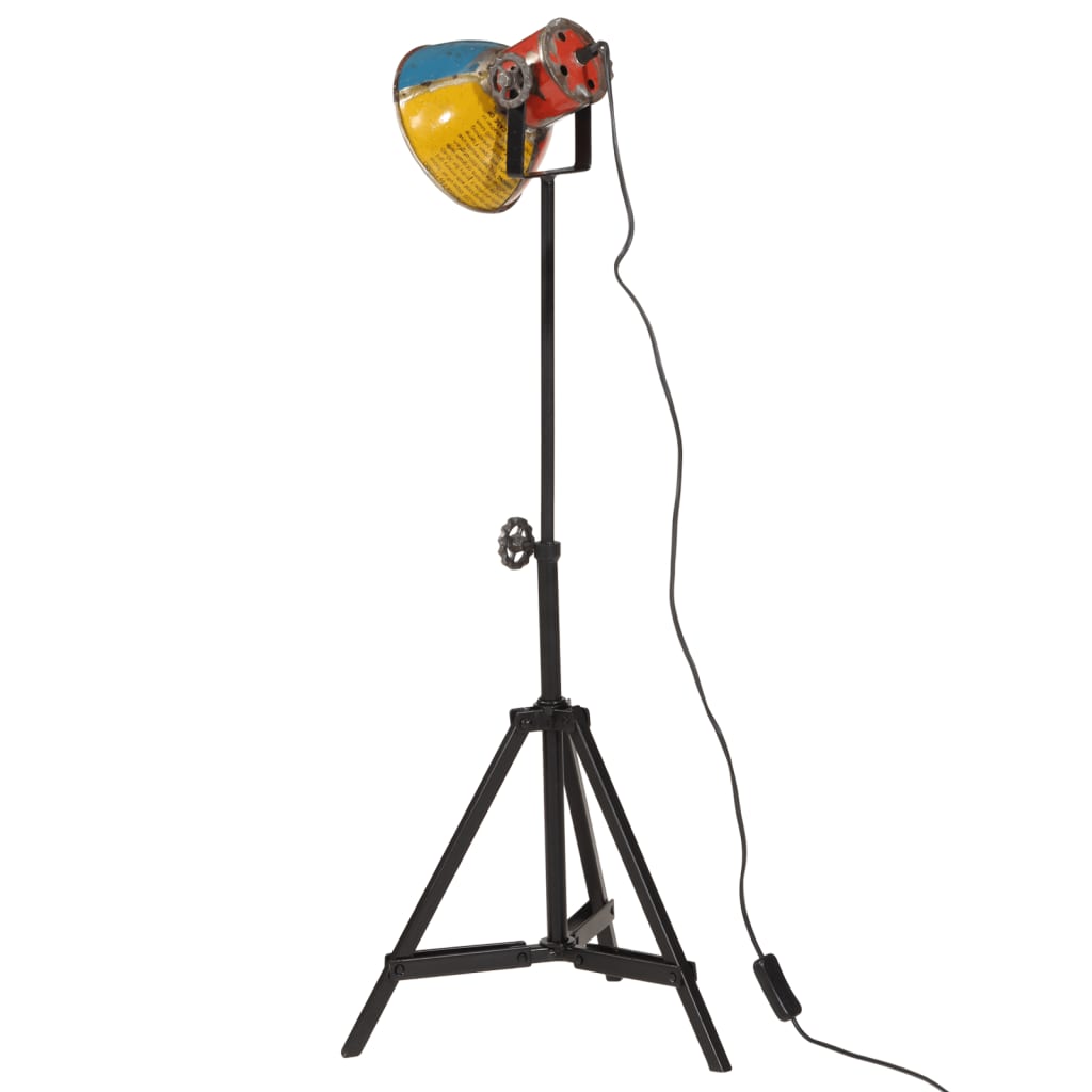 vidaXL Vloerlamp 25 W E27 35x35x65/95 cm vintage zilverkleurig