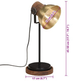 vidaXL Bureaulamp 25 W E27 17x17x50 cm antiek messingkleurig