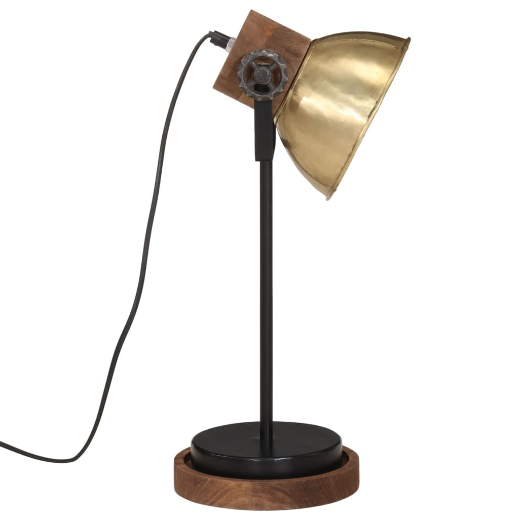 vidaXL Bureaulamp 25 W E27 17x17x50 cm antiek messingkleurig