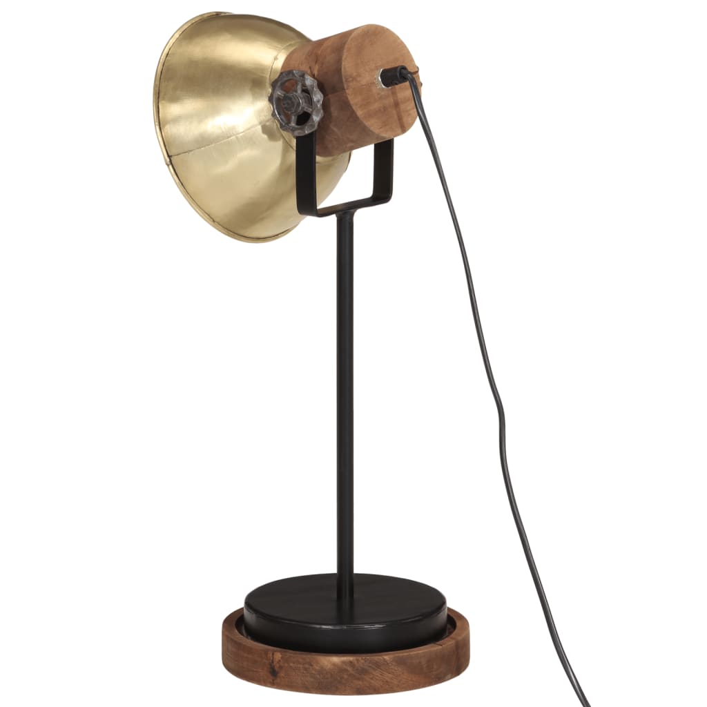 vidaXL Bureaulamp 25 W E27 17x17x50 cm antiek messingkleurig
