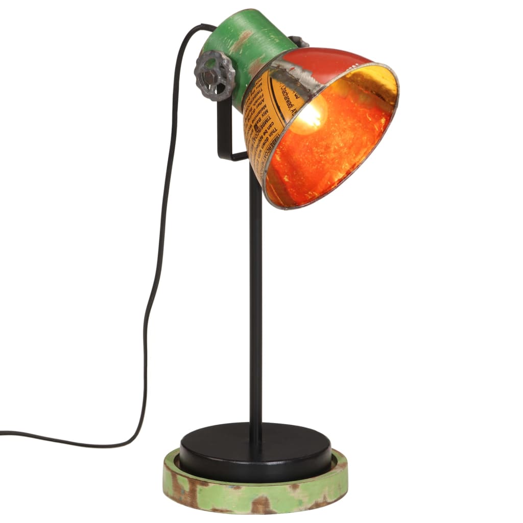 vidaXL Bureaulamp 25 W E27 17x17x50 cm antiek messingkleurig