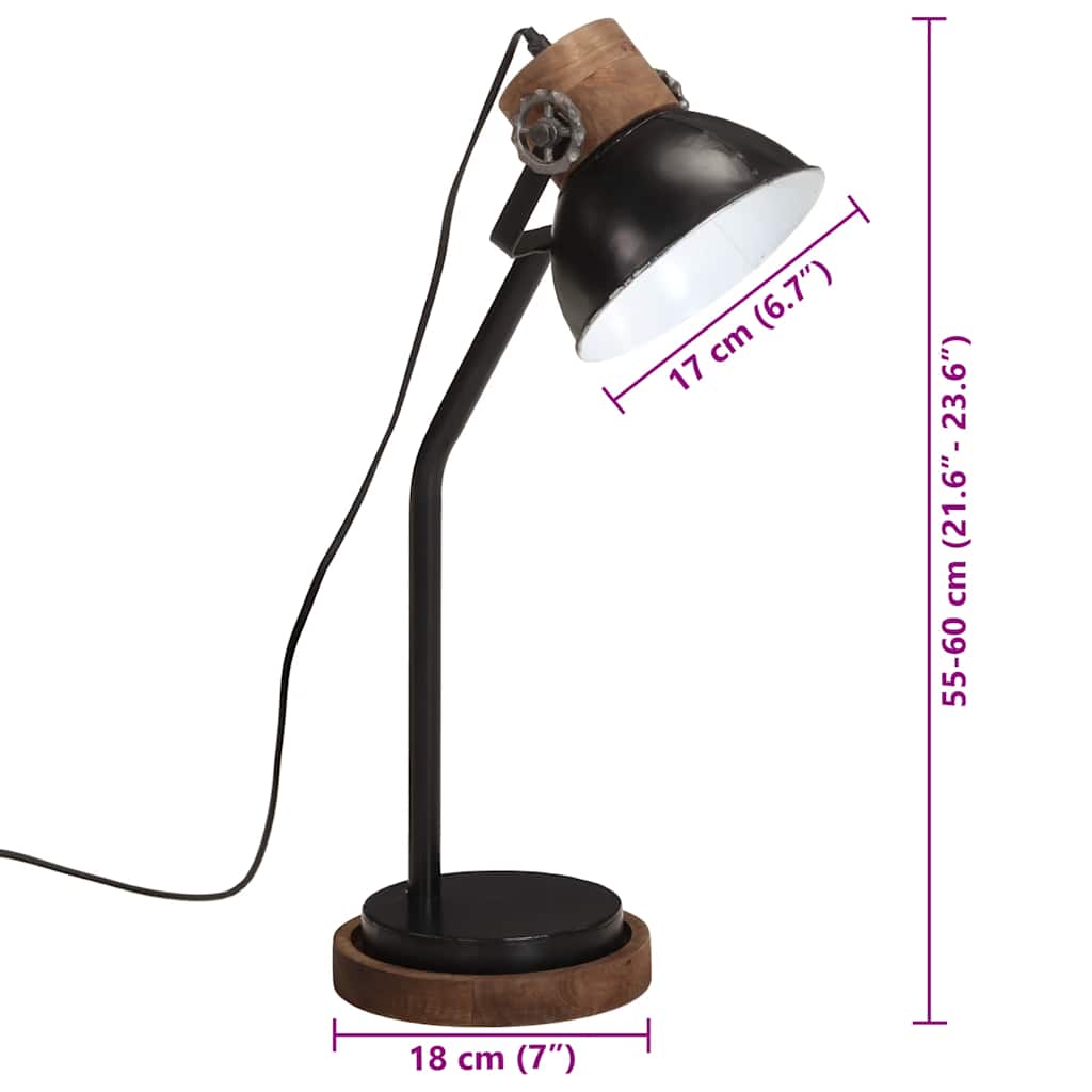 vidaXL Bureaulamp 25 W E27 18x18x60 cm vintage zilverkleurig