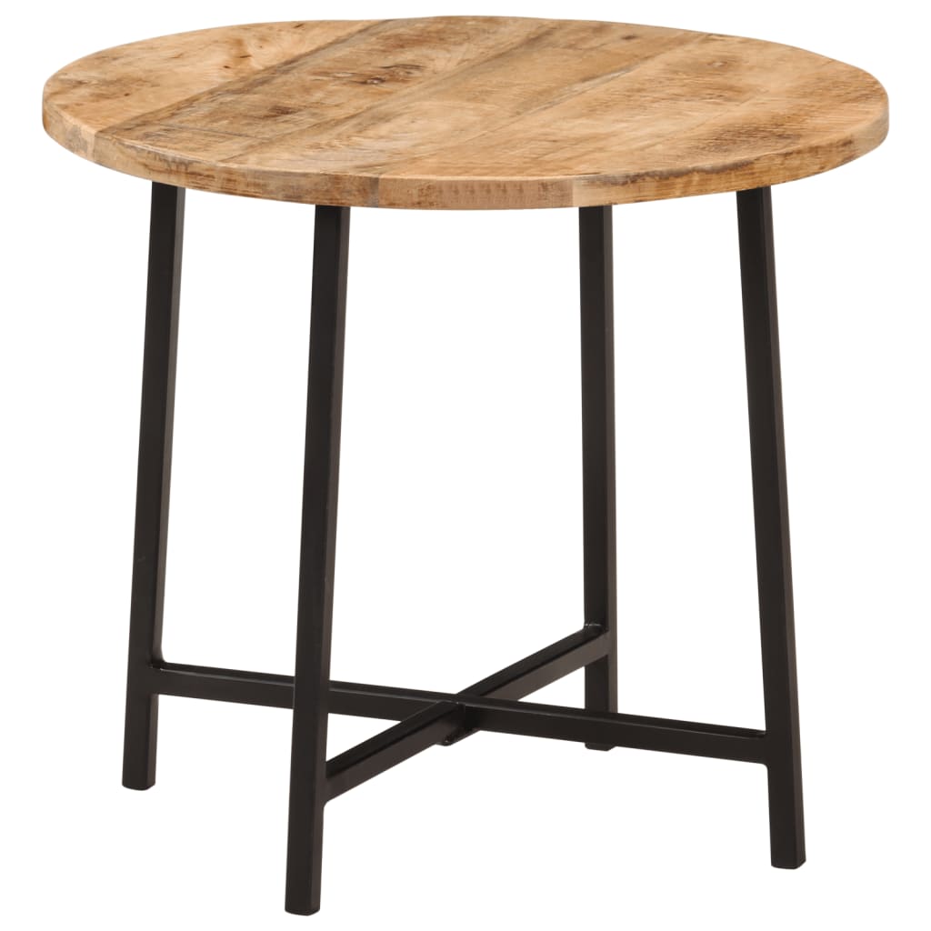 vidaXL Salontafel 54x54x35 cm massief mangohout en ijzer