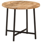 vidaXL Salontafel 54x54x35 cm massief mangohout en ijzer