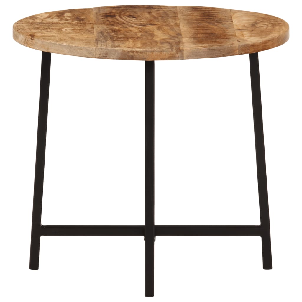 vidaXL Salontafel 54x54x35 cm massief mangohout en ijzer