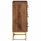 vidaXL Ladekastje 55x30x76 cm massief mangohout en ijzer