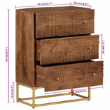 vidaXL Ladekastje 55x30x76 cm massief mangohout en ijzer
