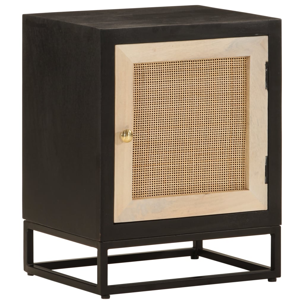 vidaXL Nightstand 40x30x50 cm solid mango wood and iron black