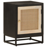 vidaXL Nightstand 40x30x50 cm solid mango wood and iron black
