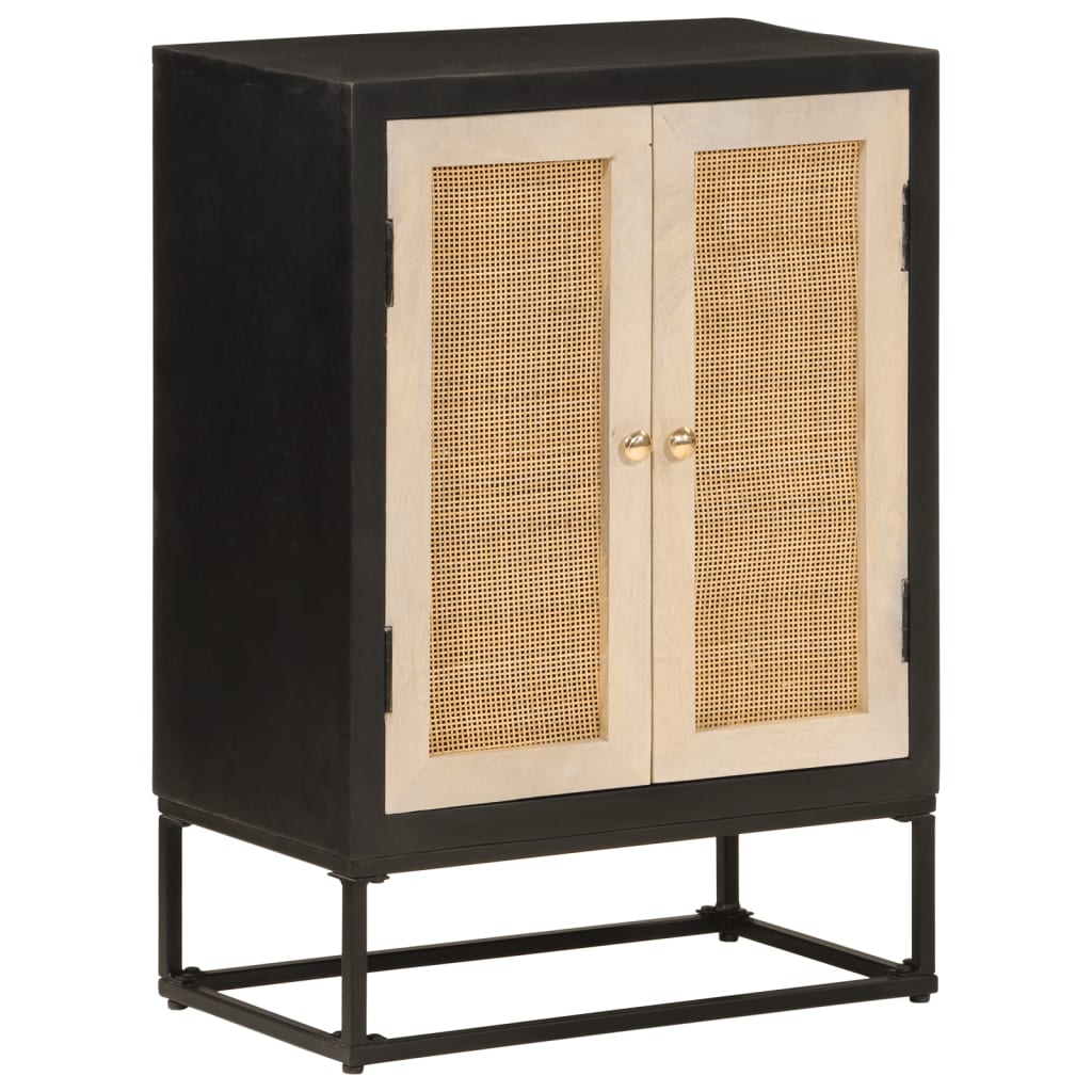 vidaXL Nightstand 40x30x50 cm solid mango wood and iron black