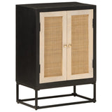 vidaXL Nightstand 40x30x50 cm solid mango wood and iron black